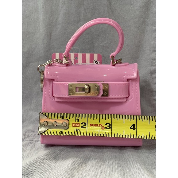 NEW Sanrio Hello Kitty Pink Mini Purse Bag Plastic w/ Keychain & Toy - Picture 5 of 6